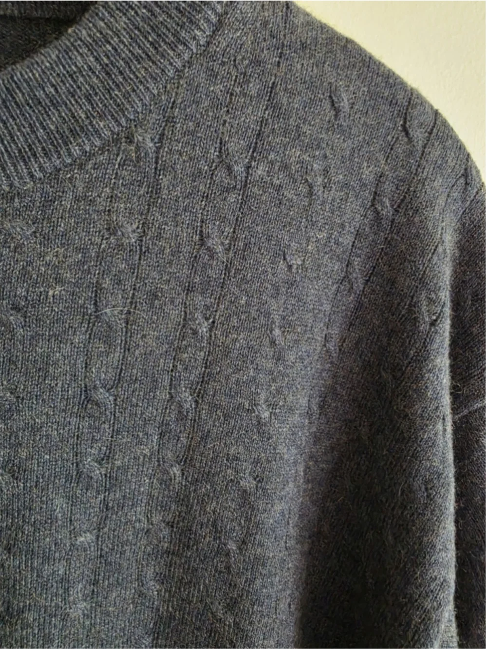I LEVRIERI Italy Cashmere Silk Blend Cable Knit Sweater Gray Blue Men's XL